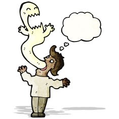 cartoon ghost possessing man