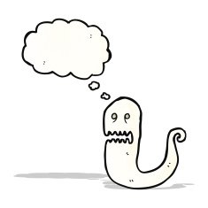 cartoon spooky white ghost