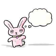 cartoon pink rabbit N37