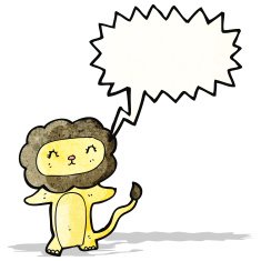 cute lion roaring cartoon