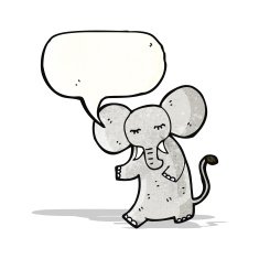 cartoon elephant with speech bubble N4