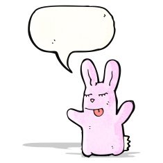 cartoon pink rabbit N38