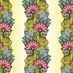 Seamless Floral Pattern (Vector) Hand Drawn Texture N28