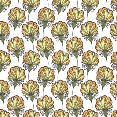 Seamless Floral Pattern (Vector) Hand Drawn Texture N30