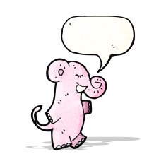 cartoon pink elephant N19
