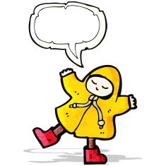 cartoon man in raincoat