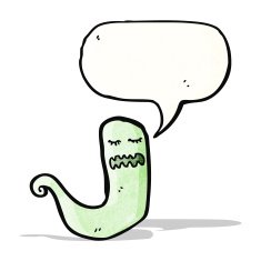 cartoon ghost with speech bubble N30