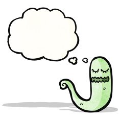 cartoon ghost with thought bubble N24