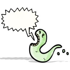 cartoon ghost with speech bubble N32