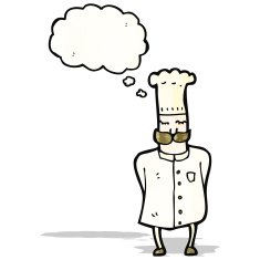 cartoon chef with thought bubble