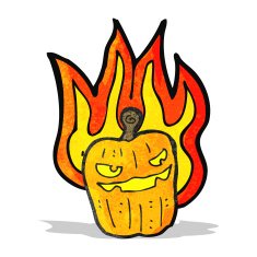flaming pumpkin cartoon N2