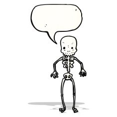 cartoon skeleton with speech bubble N8