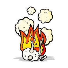 flaming skull cartoon N8