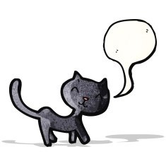cartoon black cat N29