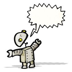 cartoon robot talking