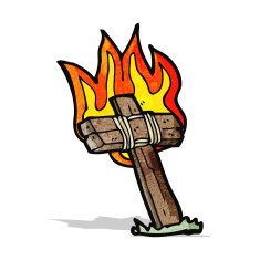 cartoon burning cross