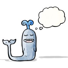 dolphin with thought bubble cartoon N2