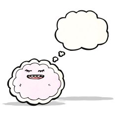 cartoon cloud with thought bubble N21