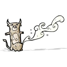 cartoon cow squirting milk