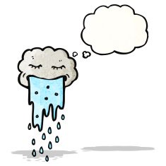 Cartoon Raincloud With Thought Bubble N6