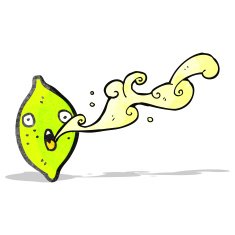 cartoon lime squirting juice
