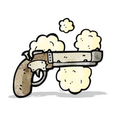 old pistol cartoon