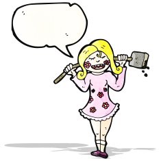 cartoon gardener woman