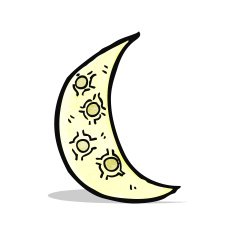 Cartoon Crescent Moon N16