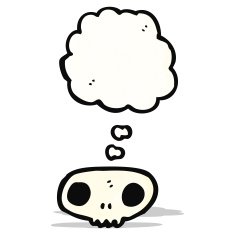 skull with thought bubble symbol