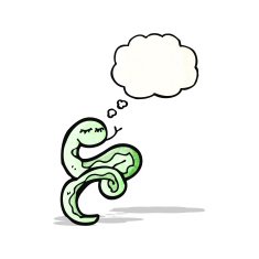 cartoon snake with thought bubble N83