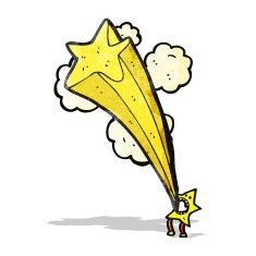 cartoon shooting star character