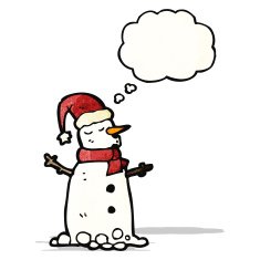 snowman with thought bubble