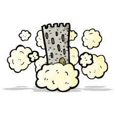 cartoon floating castle