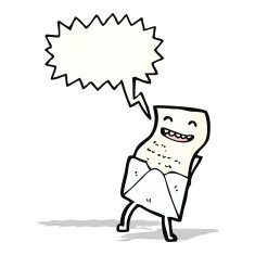 laughing letter cartoon character