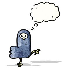 cartoon spooky crow