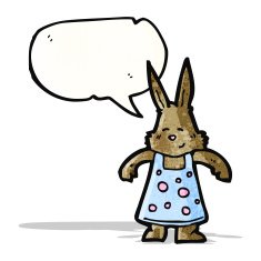 cartoon rabbit in dress
