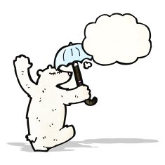 cartoon polar bear with thought bubble N52