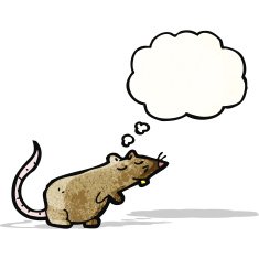 cartoon rat with thought bubble N8