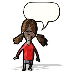 cartoon girl with speech bubble N27
