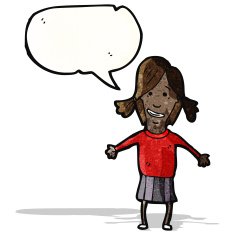 cartoon girl with speech bubble N28