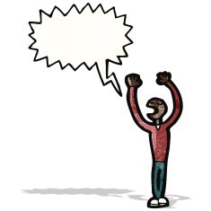 cartoon stick man with speech bubble N6