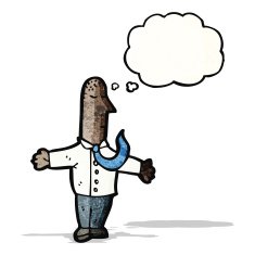 cartoon man with idea N43