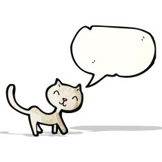 cartoon cat with speech bubble N82