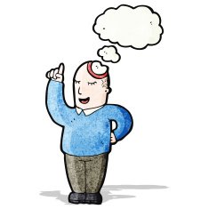 cartoon man with idea N44