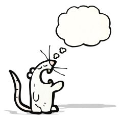 white mouse with thought bubble N2