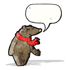 cartoon bear with speech bubble N30