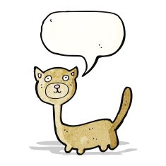 cartoon cat with speech bubble N83