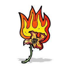 cartoon flaming flower