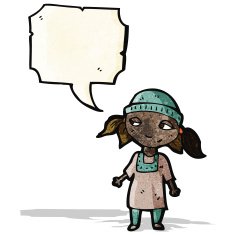 cartoon poor girl