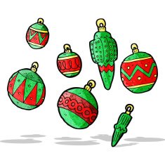 Cartoon Christmas Bauble N68